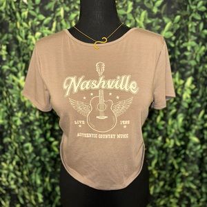 Nashville cropped open back top NWOT